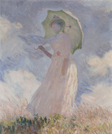 『日傘を持つ女（左向き）戸外の人物習作』（部分）　表